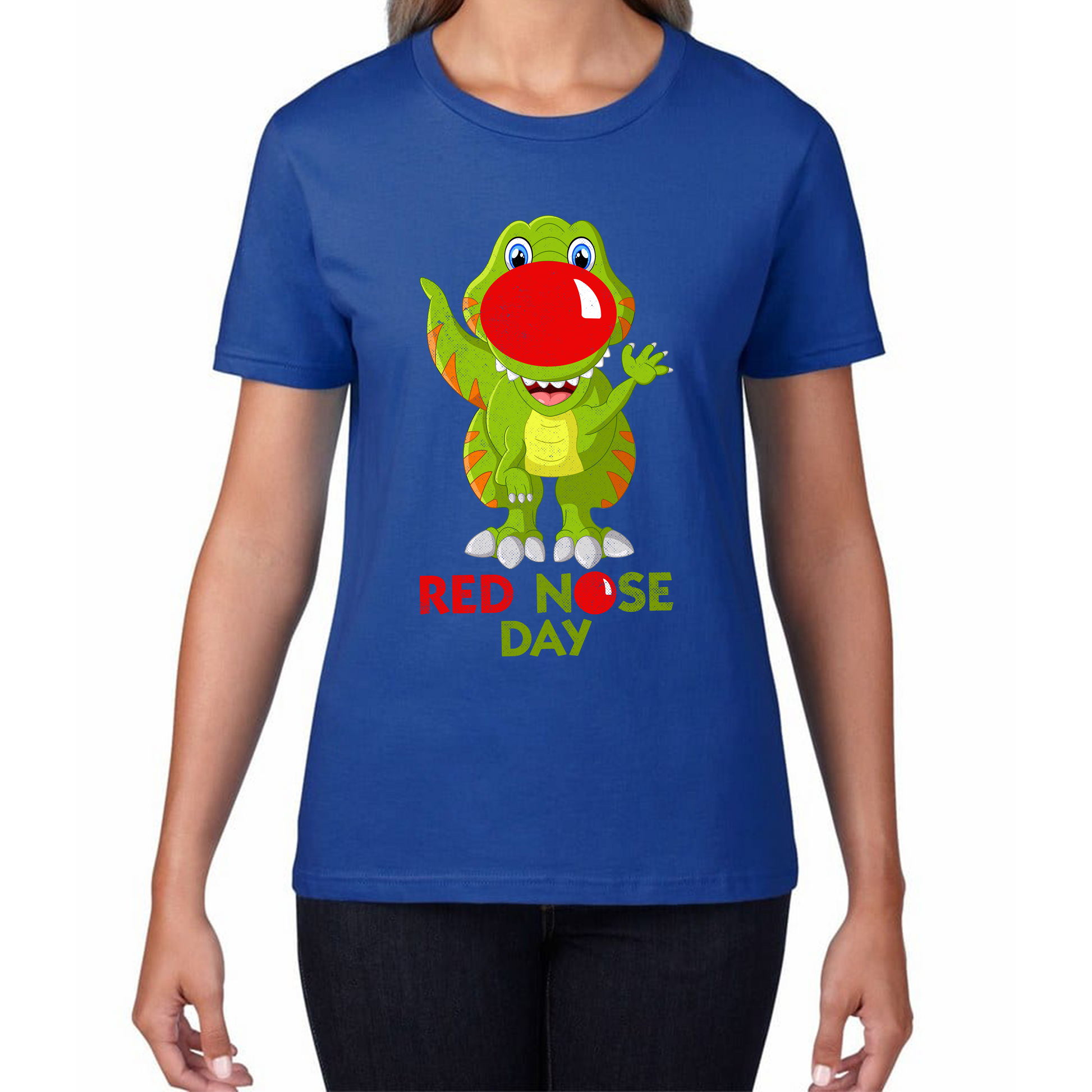 Funny Dinosaur Red Nose Day T Shirt