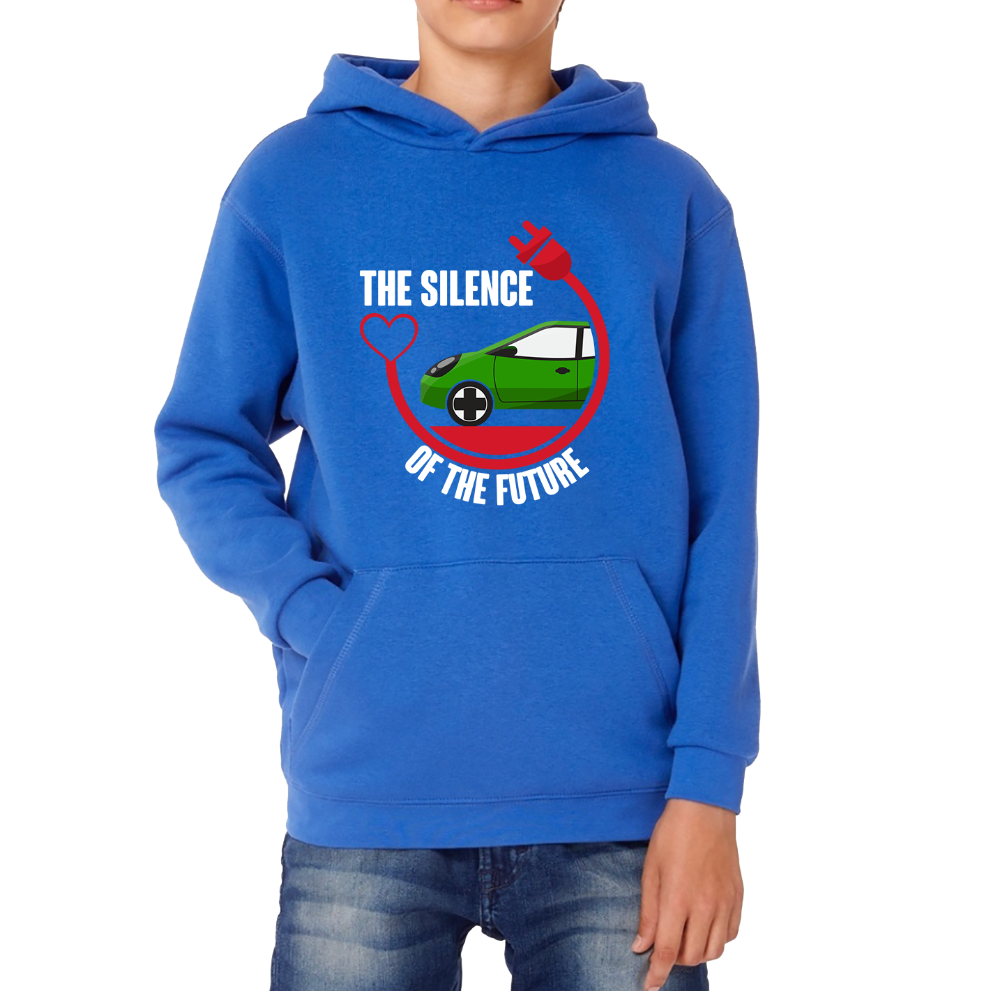 The Silence Of the Future Funny Heart Electric Futuristic Car Kids Hoodie