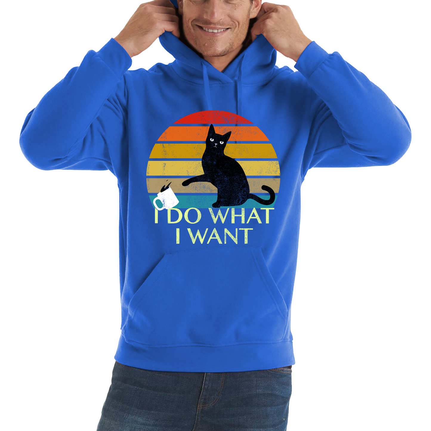 Black Cat I Do What I Want Vintage Hoodie