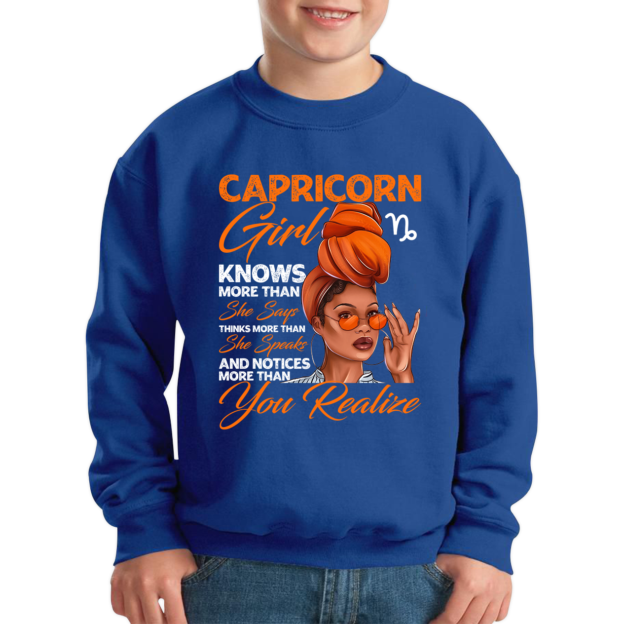 Capricorn Girl Knows More Than Think More Than Horoscope Zodiac Astrological Sign Birthday Kids Jumper