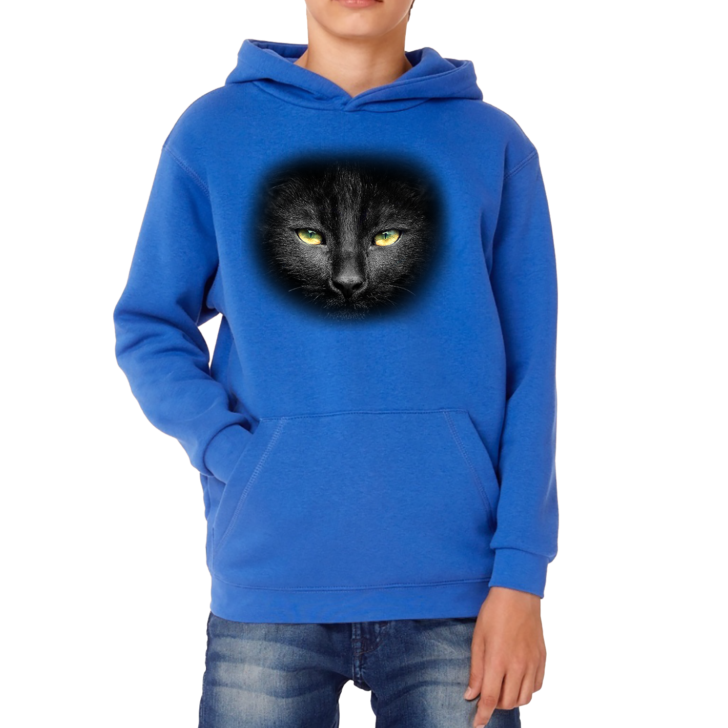 Black Cat Yellow Eyes Hoodie