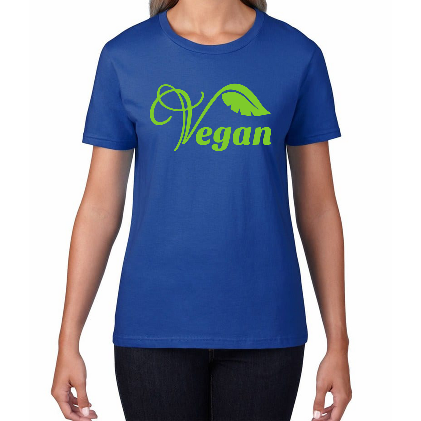 Vegan Logo Green V Leaf T Shirt