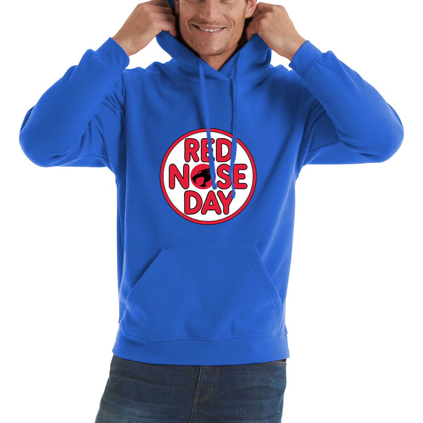 Thunder Cat Red Nose Day Adult Hoodie. 50% Goes To Charity