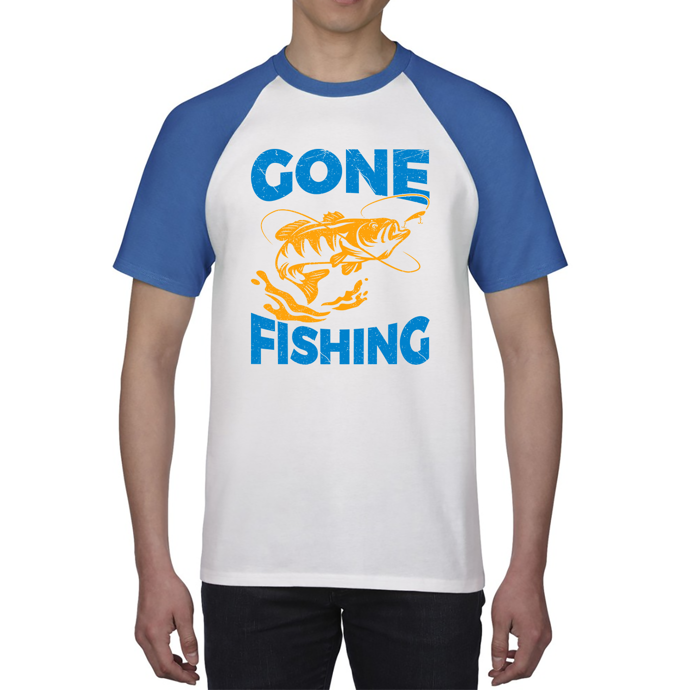 Gone Fishing Raglan Shirt Funny Fisherman Fishing Baseball T Shirt