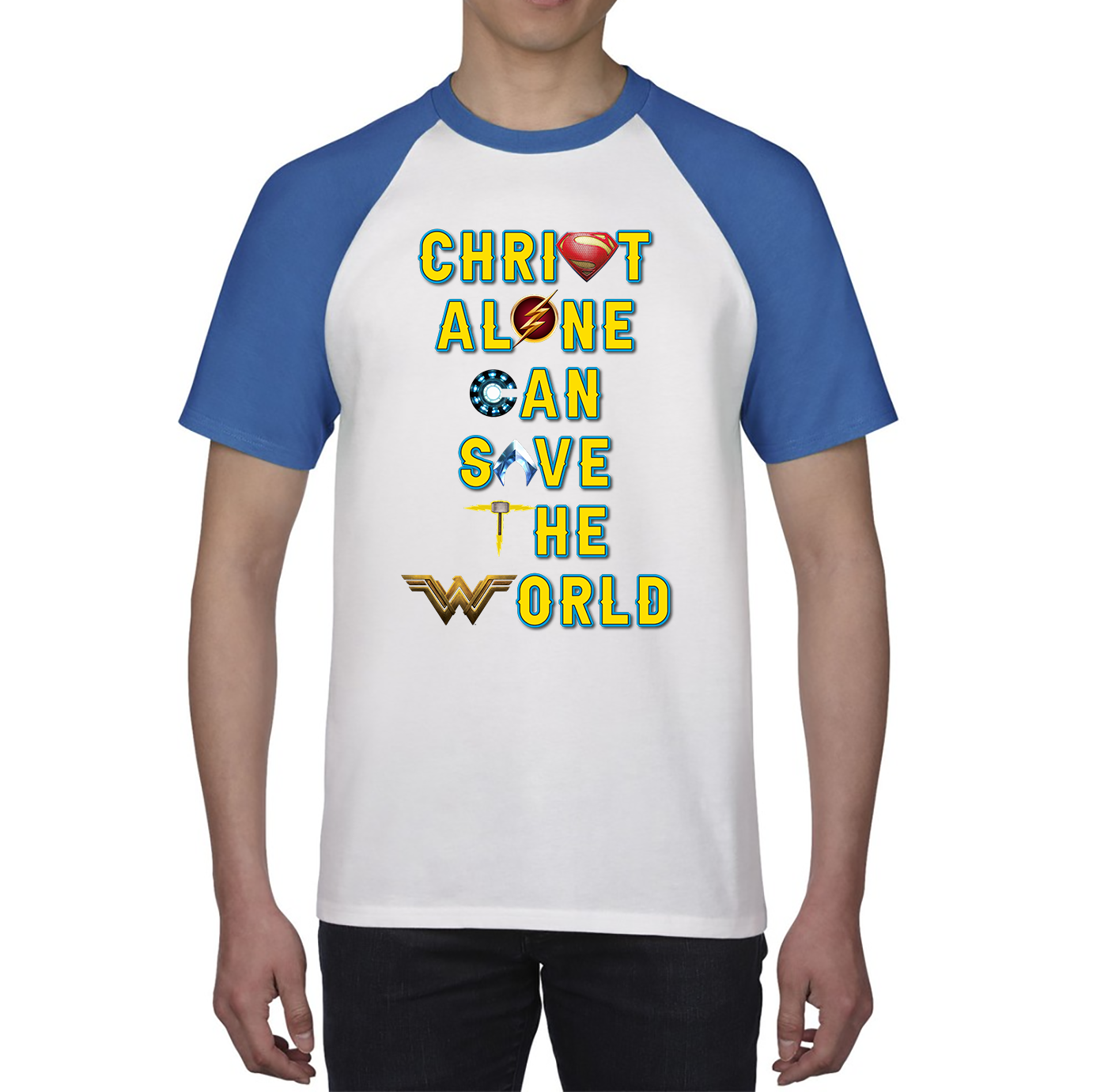 Christ Alone Can Save The World Shirt Avengers Superheroes Marvel Gift Baseball T Shirt