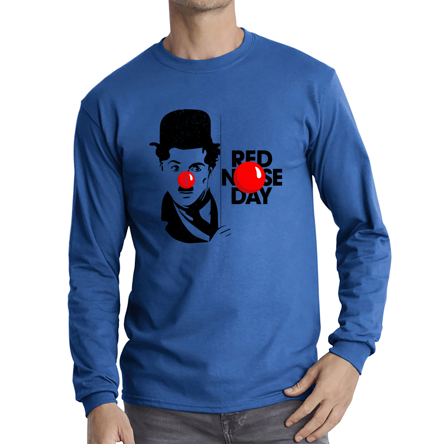 Charlie Chaplin Red Nose Day T Shirt