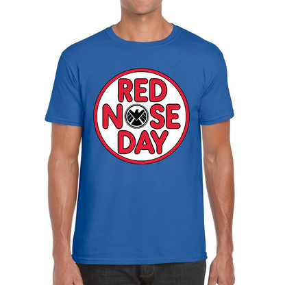 Marvel Shield Red Nose Day T Shirt.