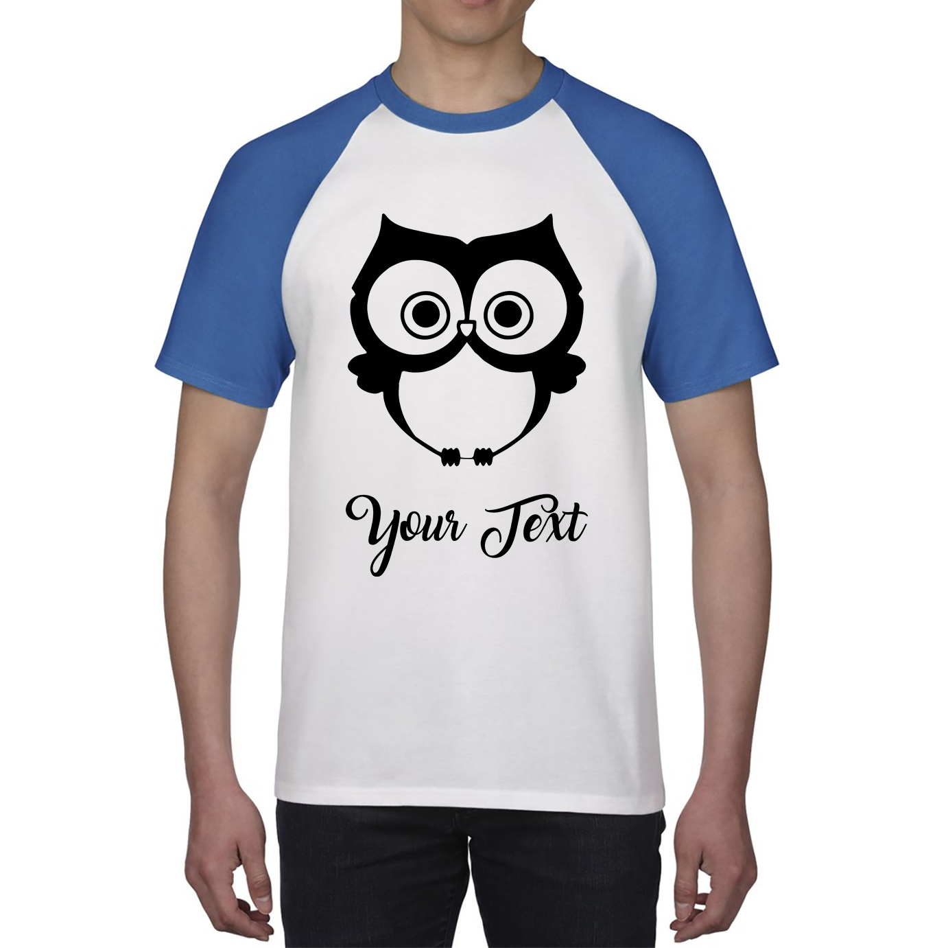 Personalised Cute Owl Your Name Cute Cartoon Owl Animal Lover Nature Lover Baseball T Shirt