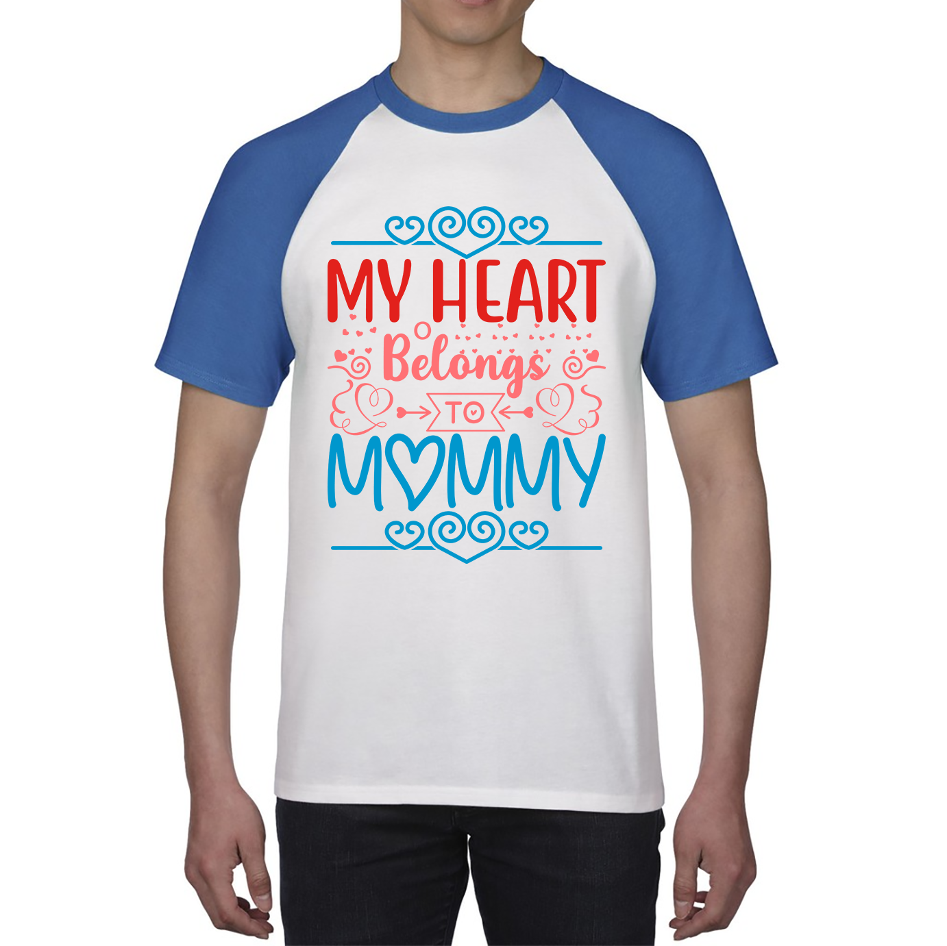 My Heart Belongs To Mommy Mother's Day Funny Family Valentine's Day Gift Baseball T Shirt