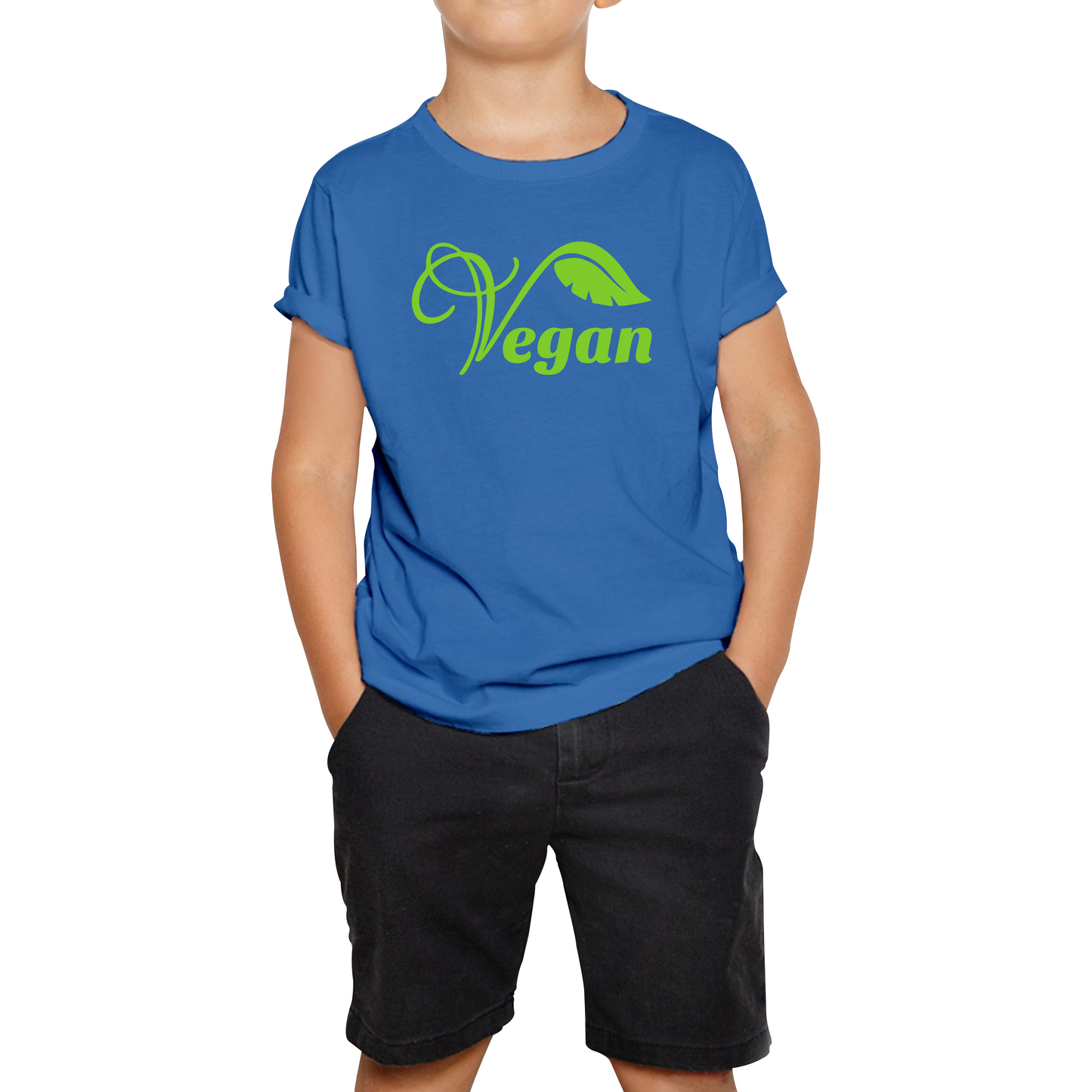 Vegan Logo Green V Leaf T Shirt