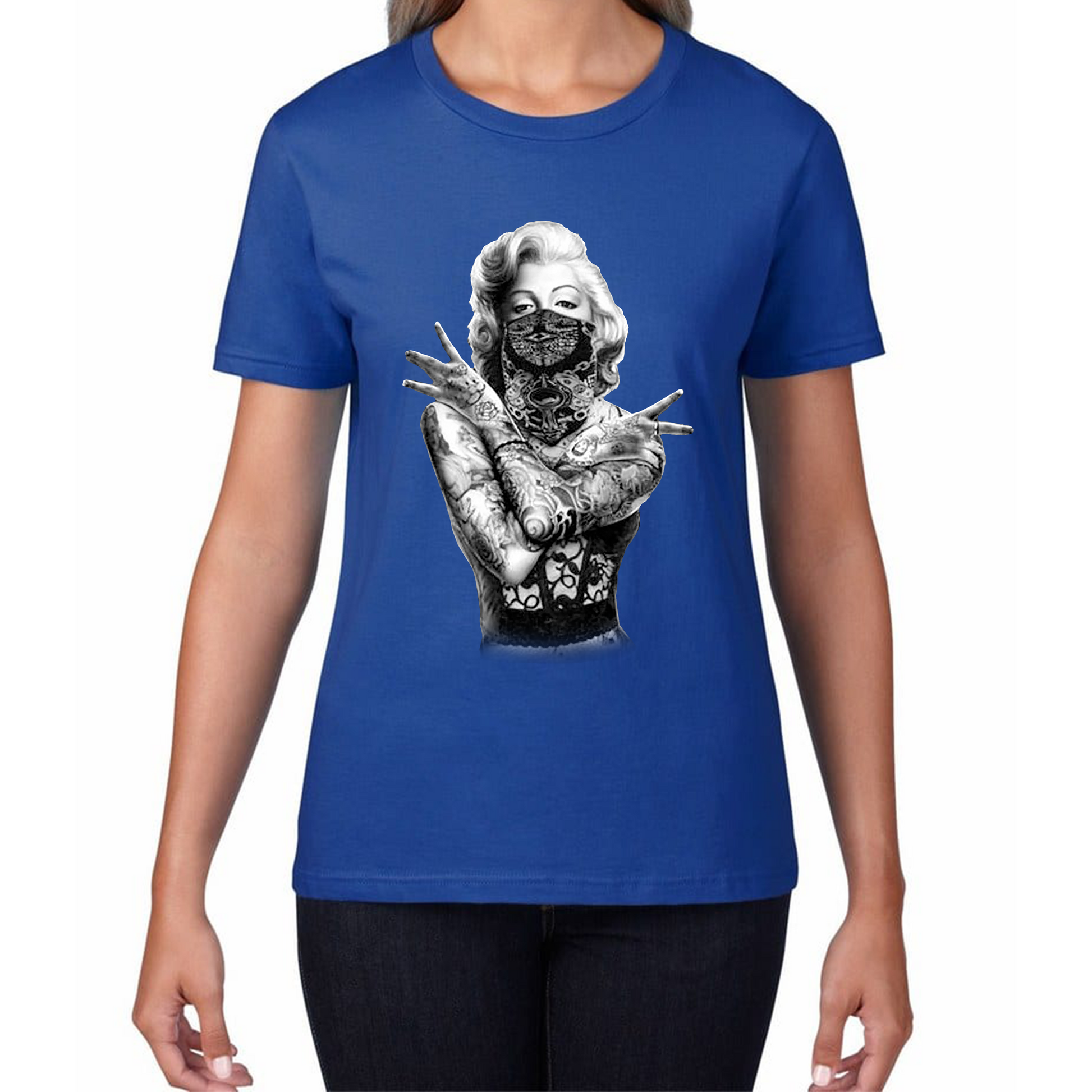 Marilyn Monroe Art Tattoo Gangster T Shirt