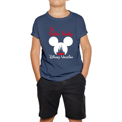 Personalized Your Name Family 2023 Disney Vacation Mickey Mouse Minnie Mouse Disney Castle Magical Kingdom Cartoon Disneyland Trip Kids T Shirt