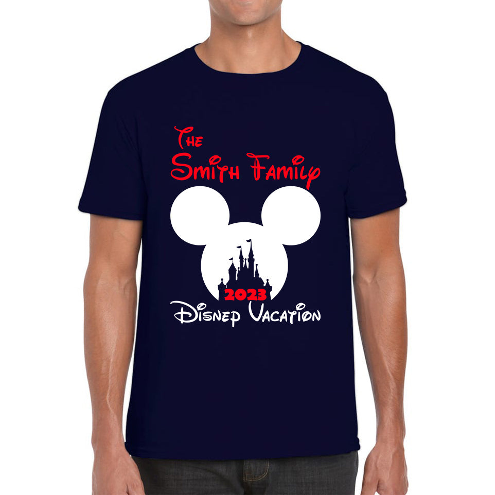 Personalized Your Name Family 2023 Disney Vacation Mickey Mouse Minnie Mouse Disney Castle Magical Kingdom Cartoon Disneyland Trip Mens Tee Top