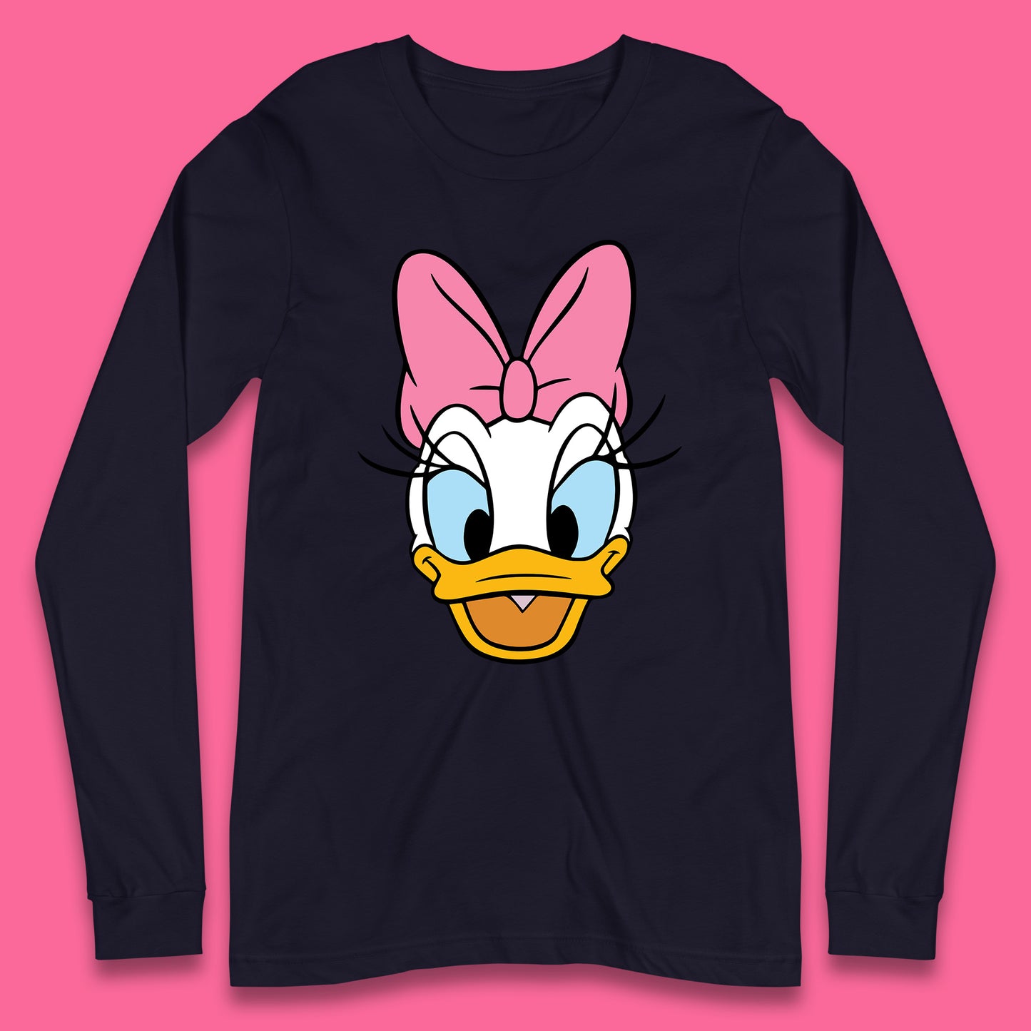 Donald Duck And Daisy Duck Face Cartoon Characters Disneyland Vacation Trip Disney World Long Sleeve T Shirt