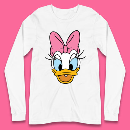 Donald Duck And Daisy Duck Face Cartoon Characters Disneyland Vacation Trip Disney World Long Sleeve T Shirt