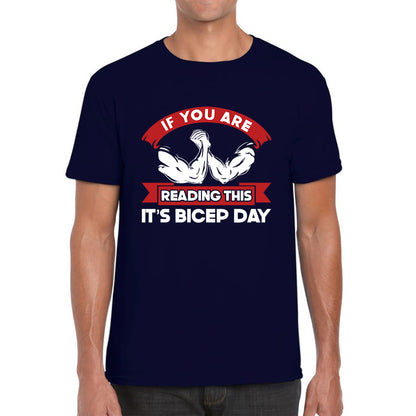 Gym Exercise Days If You Are Reading This It's Shoulder Day, Bicep Day, Tricep Day, Abs Day, Back Day, Leg Day, Chest Day Gym Workout Mens Tee Top