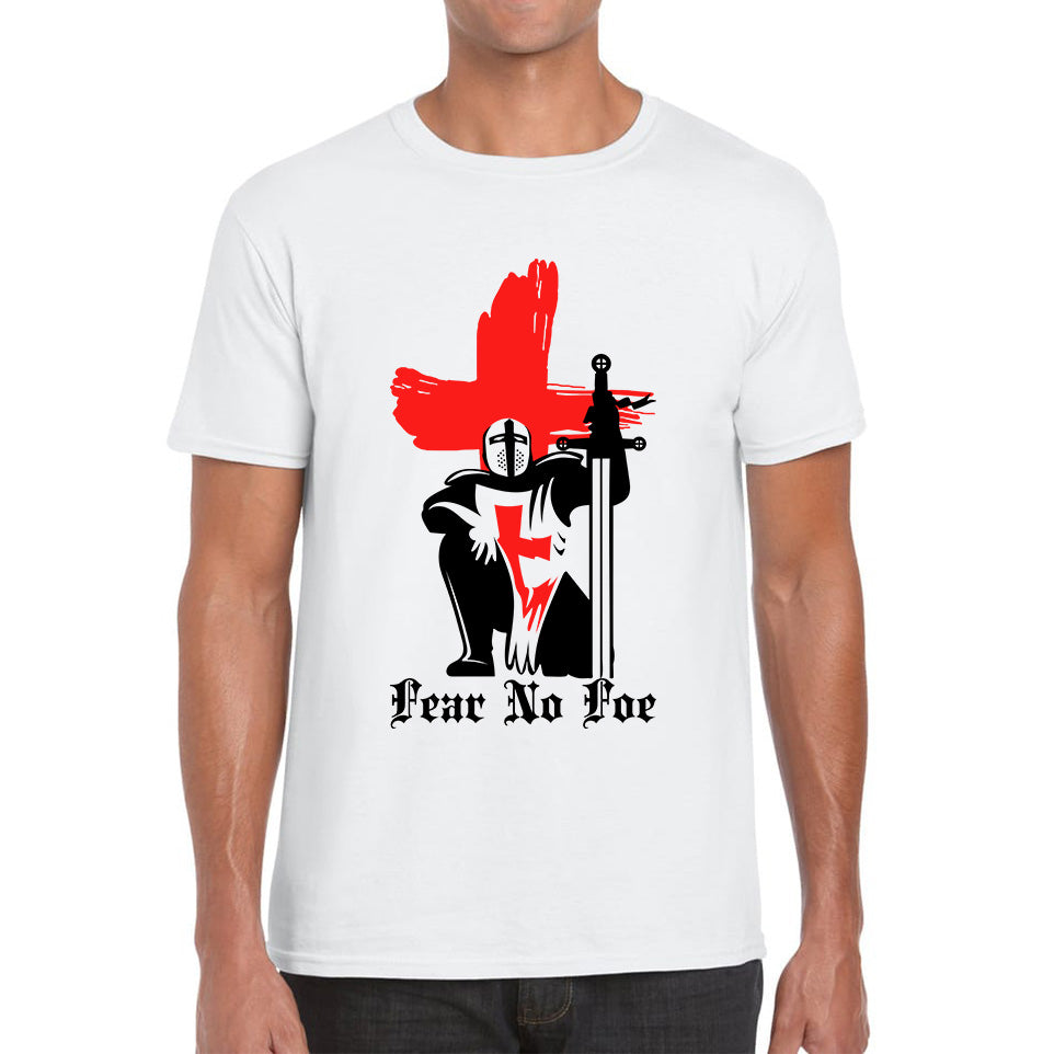 St George's Day 2023 England Red Flag Knights Templar London Saint George day Warrior Fighter Patriotic Mens Tee Top