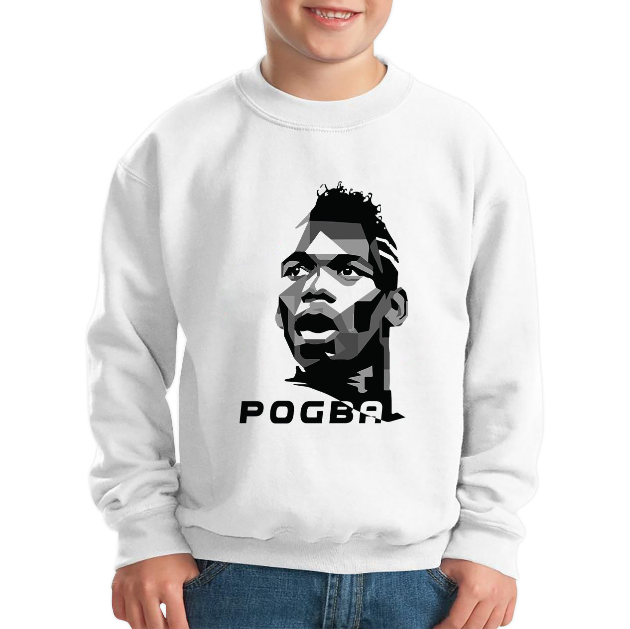 Football Player Retro Style Portrait France National Team Soccer Player French Professional Footballer Sports Champion Kids Jumper