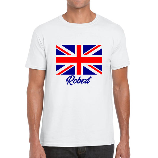 Personalised UK United Kingdom Flag Your Name Great Britain Union Jack Patriotism Proud British Citizen Long Live UK Forever Mens Tee Top