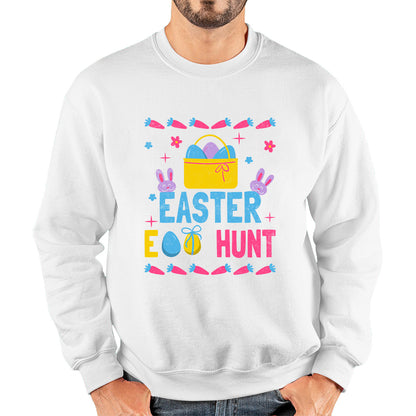 Easter Egg Hunt Hunting Squad Religious Christian Easter Egg Hunt Season Hunting Crew Egg Bucket Easter Bunny Unisex Sweatshirt