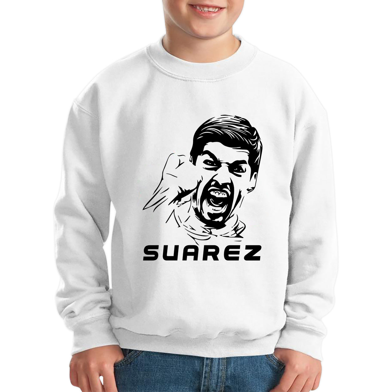 Football Player Retro Style Portrait Uruguay National Team Soccer Player Uruguayan Professional Footballer Sports Champion Kids Jumper