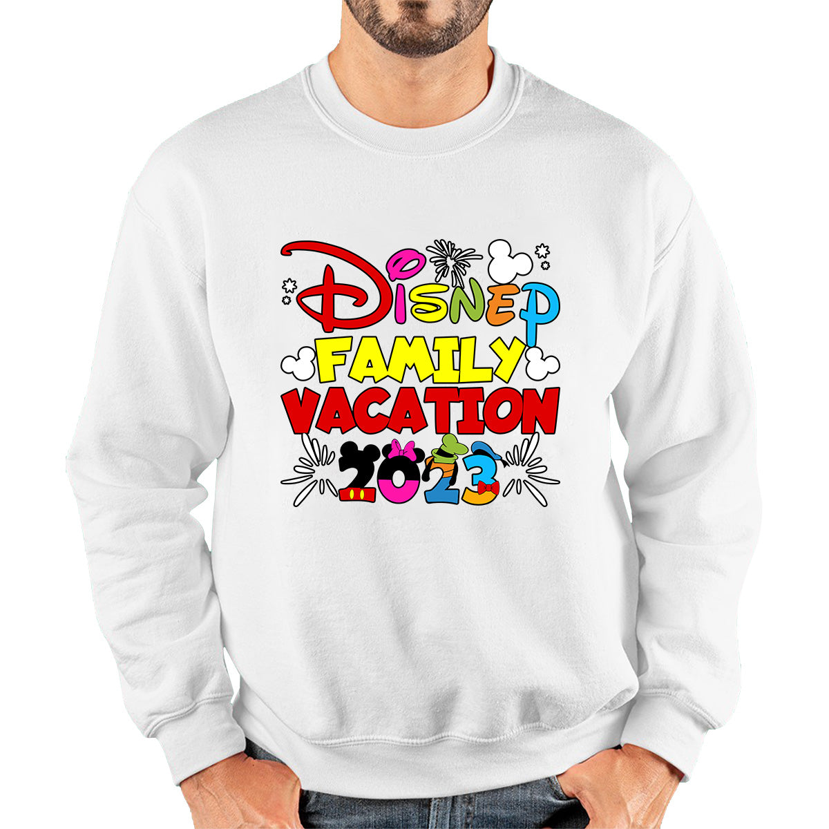 Disney Family Vacation 2023 Mickey Mouse Minnie Mouse Cartoon Disney Castle Disneyland Trip Unisex Sweatshirt