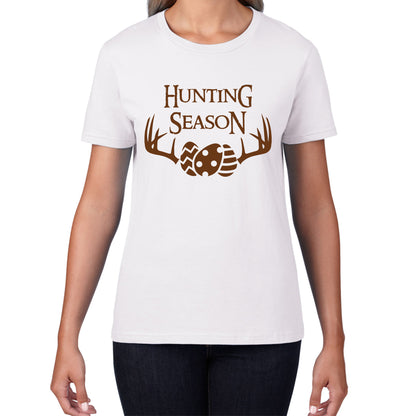 Easter Hunting Season Funny Easter Gift Rabbit Eggs Cute Bunny Deer Hunt Happy Easter Sunday Womens Tee Top