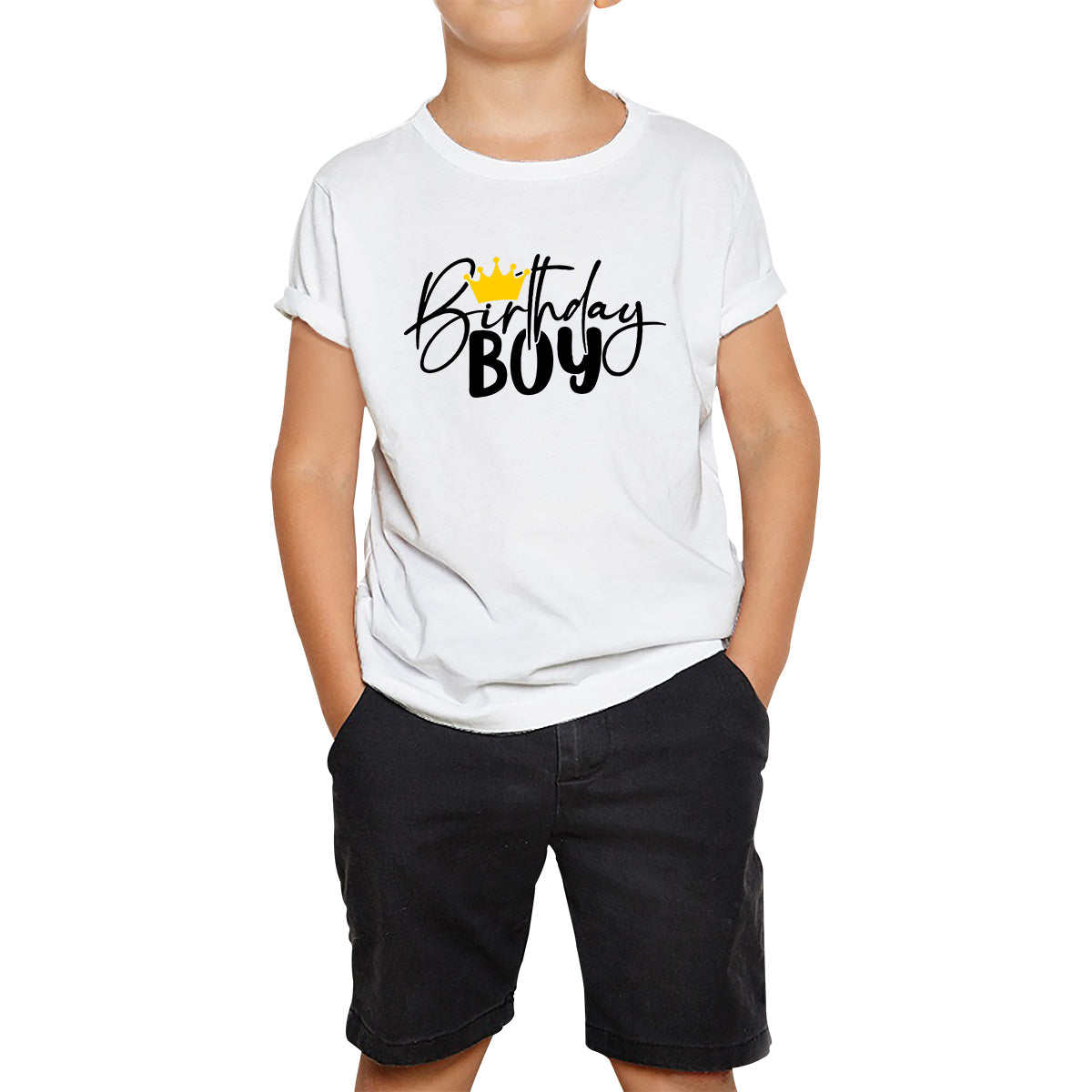 Birthday Boy King Prince Crown Cute Birthday Party Costume Happy Birthday Kids T Shirt