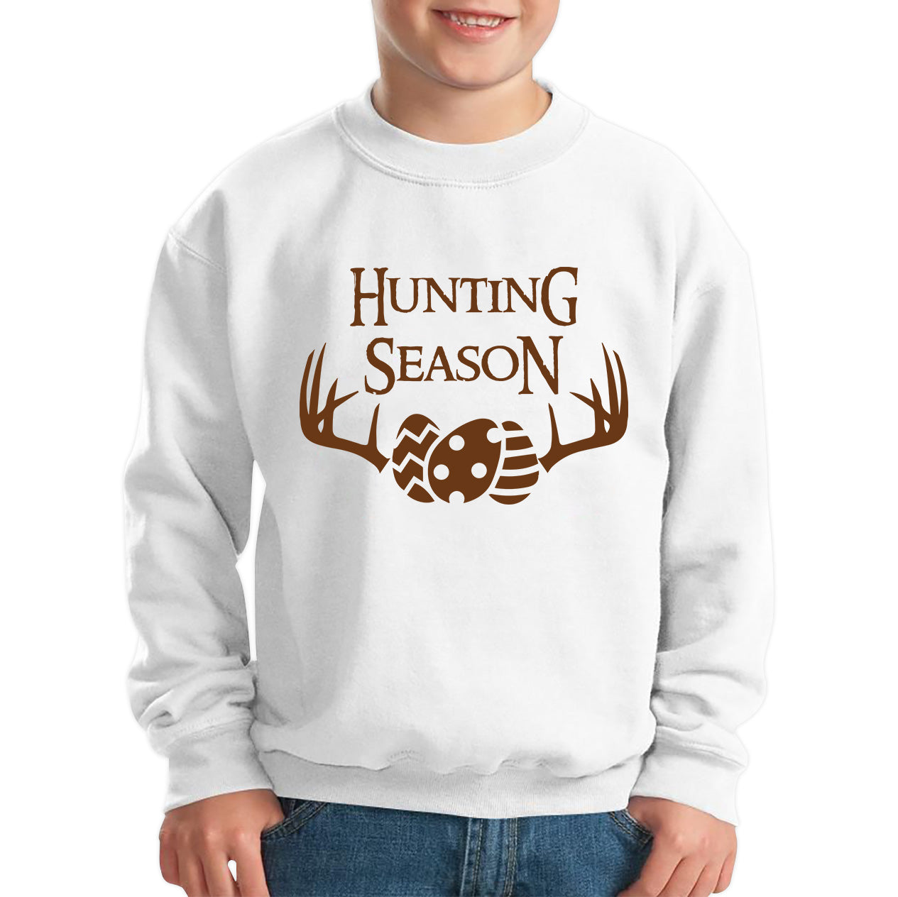 Easter Hunting Season Funny Easter Gift Rabbit Eggs Cute Bunny Deer Hunt Happy Easter Sunday Kids Jumper