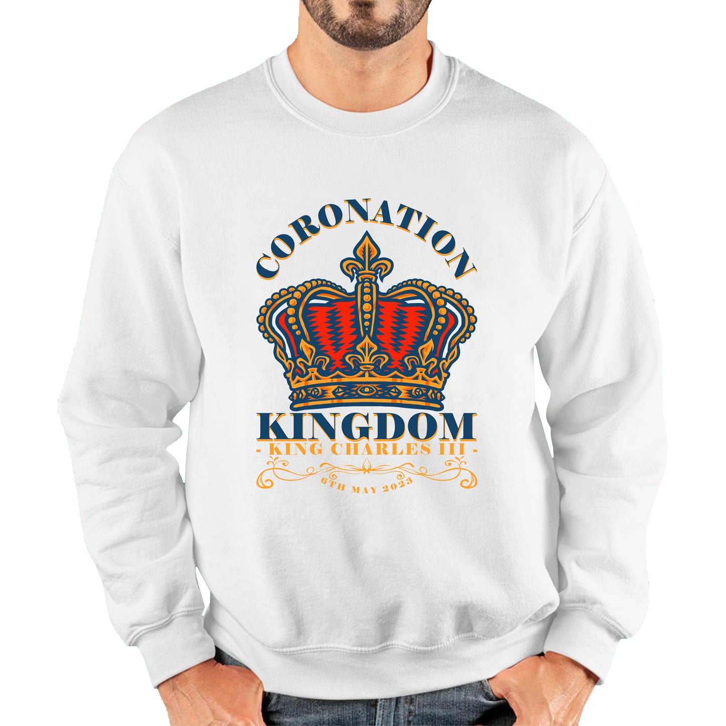 Coronation Kingdom King Charles III 6th May 2023 Royal Crown CR III His Majesty Union Jack Unisex Sweatshirt