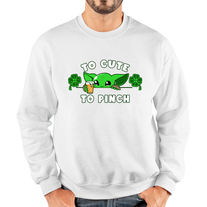 To Cute To Pinch Shamrock St Patrick's Day Green Irish Festival St Paddys Day Unisex Sweatshirt