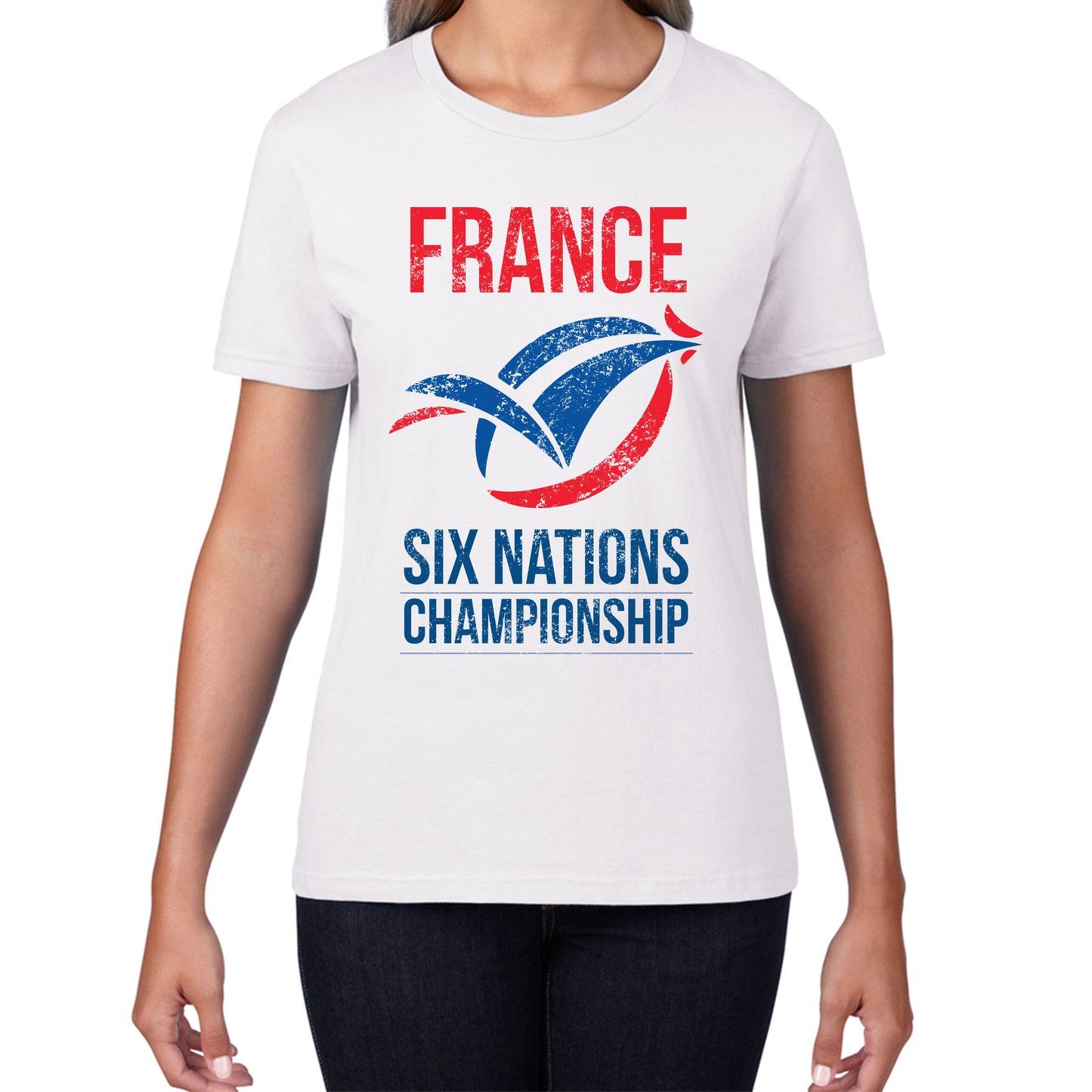 France Flag Logo Rugby Cup European Support World Six Nations Championship Womens Tee Top