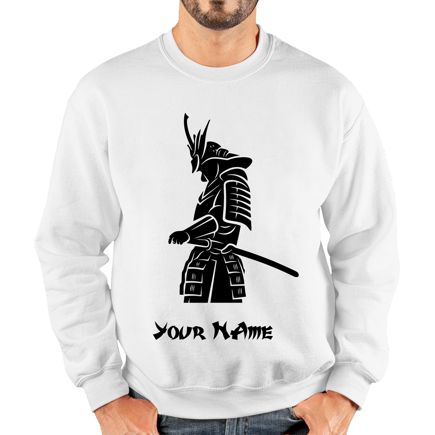 Personalised Samurai Your Name Japanese Retro Samurai Warrior Judo Karate MMA Swords Unisex Sweatshirt