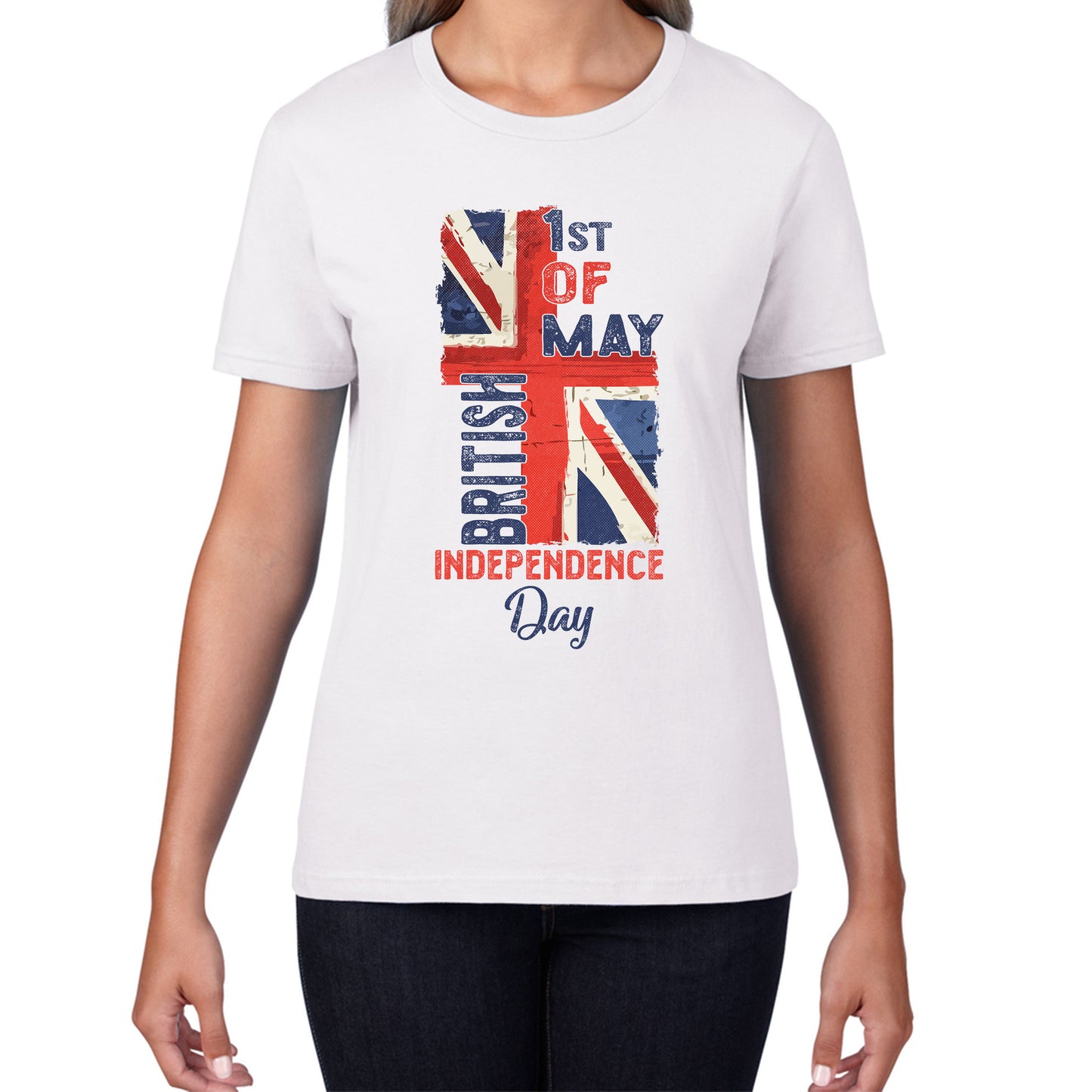 British Independence Day 1st Of May National Day UK Flag Great Britain Lest We Forget Veterans Union Jack Womens Tee Top