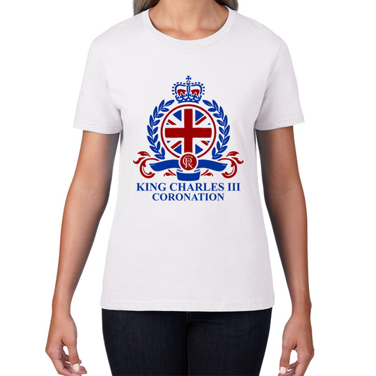 King Charles III Coronation 2023 CR III King Of England United Kingdom His Majesty Womens Tee Top