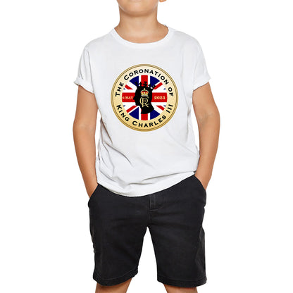 The Coronation Of King Charles III 6th May 2023 CR III Royal Crown United Kingdom Flag Kids T Shirt