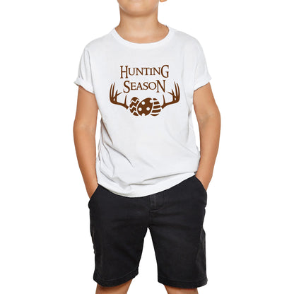 Easter Hunting Season Funny Easter Gift Rabbit Eggs Cute Bunny Deer Hunt Happy Easter Sunday Kids Tee