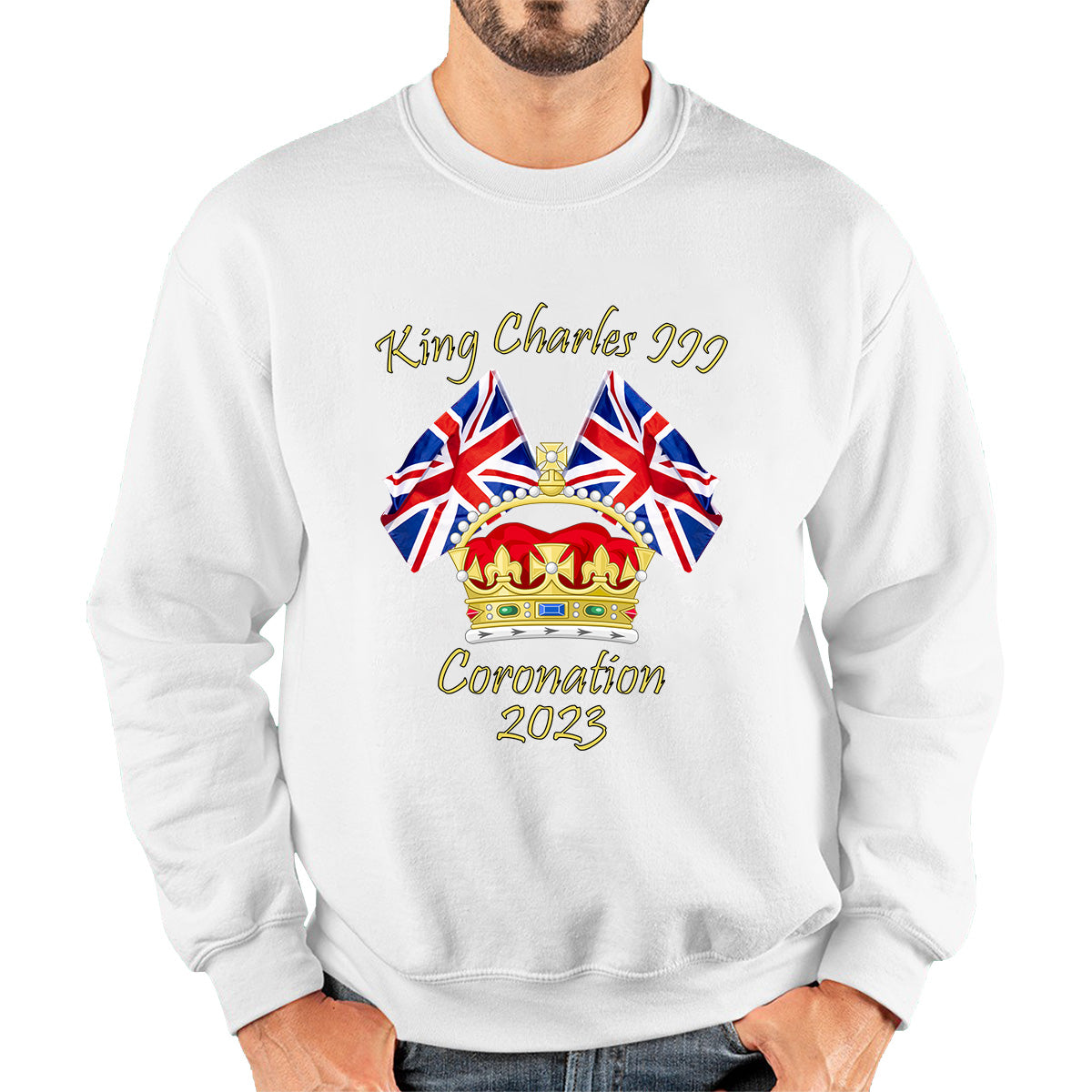 King Charles III Coronation 2023 United Kingdom Flags Royal Crown Ruling Monarch Of England CR III Unisex Sweatshirt