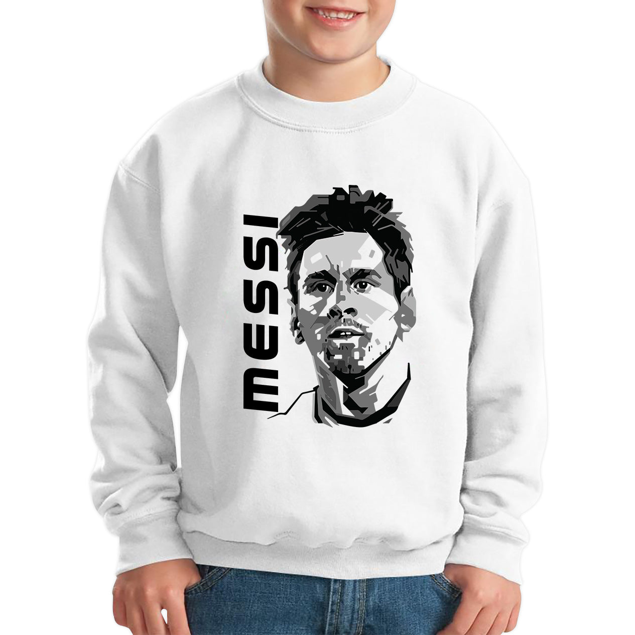 Football Player Retro Style Portrait Soccer Goat Argentine Professional Footballer Sports Champion Kids Jumper