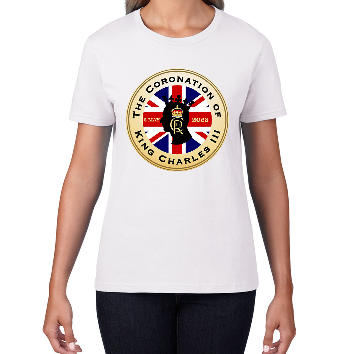 The Coronation Of King Charles III 6th May 2023 CR III Royal Crown United Kingdom Flag Womens Tee Top