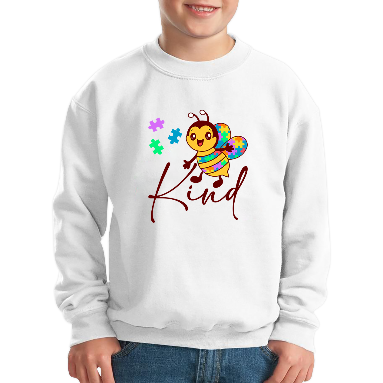 Bee Kind Autism Awareness Autism Rainbow Bee Kind Neurodiversity Honey Bee Autism  Mental Health Kids Jumper