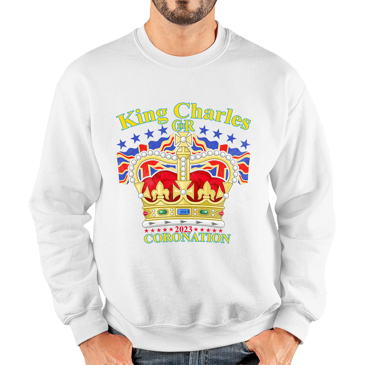 King Charles III 2023 Coronation  Royal Crown UK Ruling Monarch CR III Great Britain Pride Unisex Sweatshirt