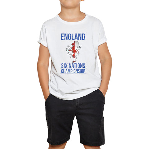 England Flag Logo Rugby Cup English Support World Six Nations Championship Kids Tee