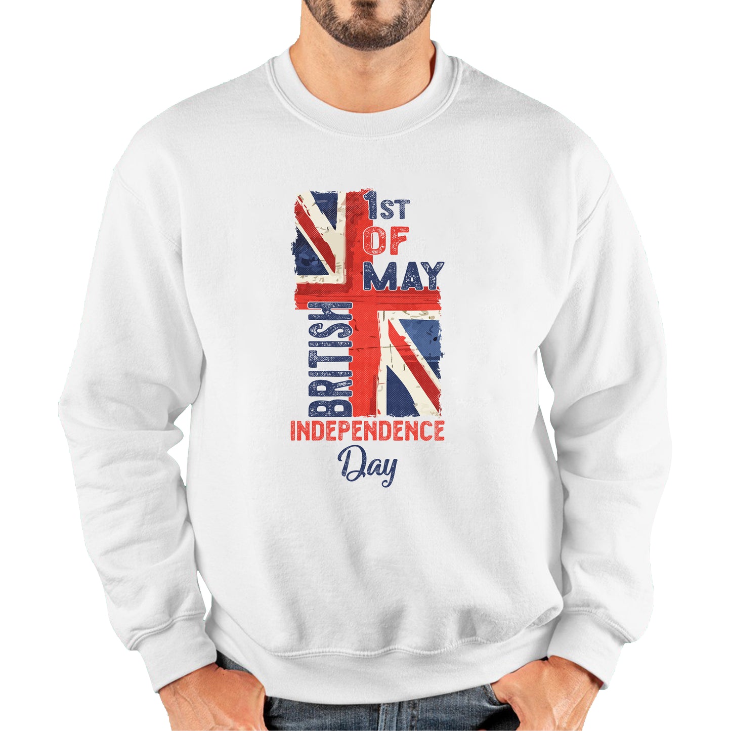 British Independence Day 1st Of May National Day UK Flag Great Britain Lest We Forget Veterans Union Jack Unisex Sweatshirt