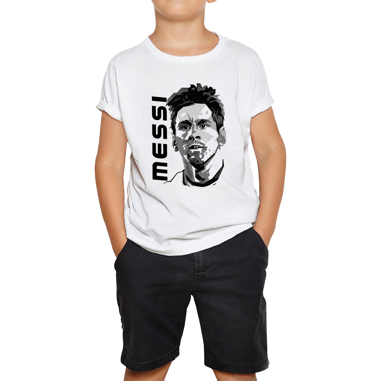 Football Player Retro Style Portrait Soccer Goat Argentine Professional Footballer Sports Champion Kids Tee