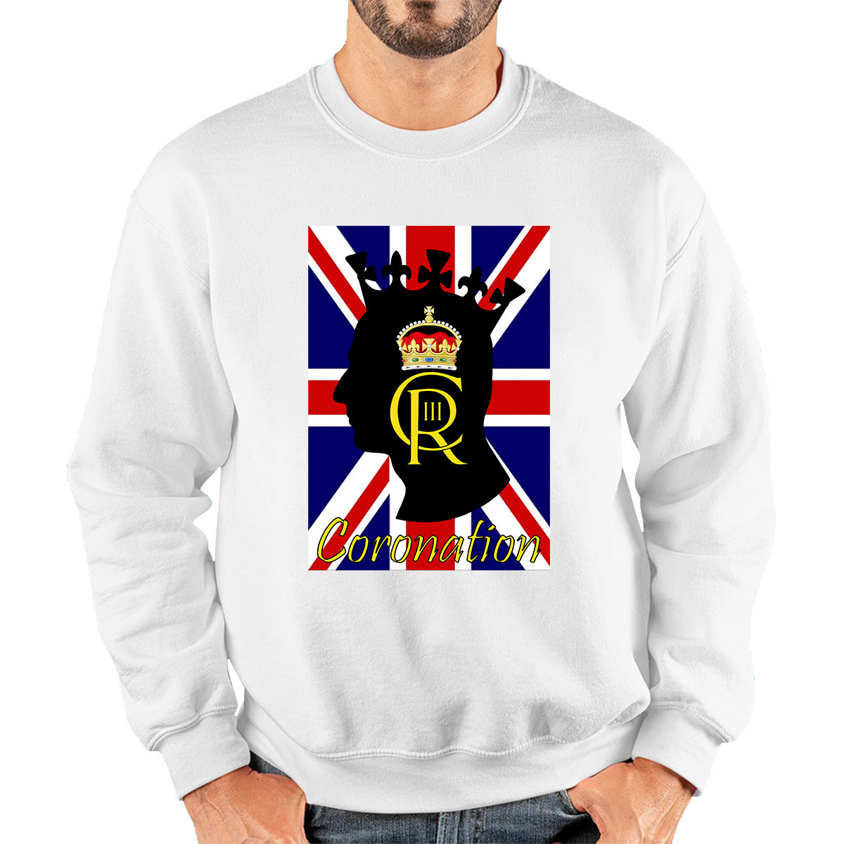 CR III Coronation Of King Charles III Royal Crown British Flag Great Britain Union Jack Unisex Sweatshirt