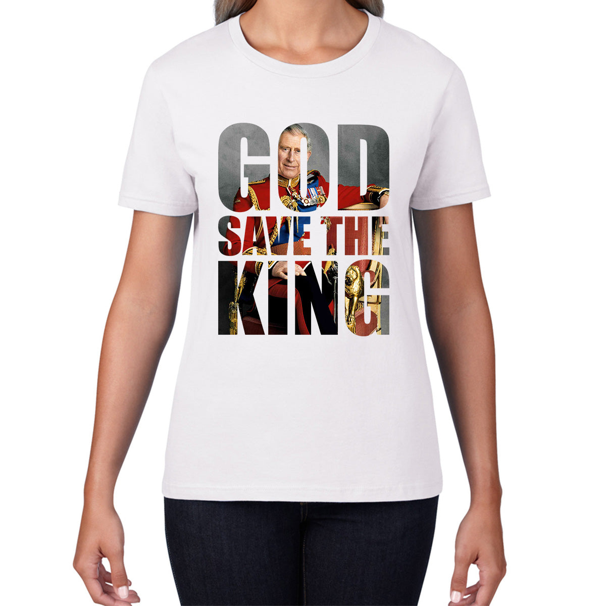 God Save The King Coronation Of King Charles III 2023 Ruling Monarch Of England CR III His Majesty Womens Tee Top