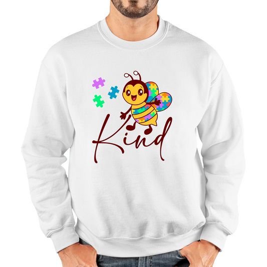 Bee Kind Autism Awareness Autism Rainbow Bee Kind Neurodiversity Honey Bee Autism  Mental Health Unisex Sweatshirt