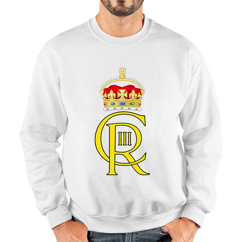 Royal Cypher King Charles III Coronation CR III Ruling Monarch Of Uk Royal Crown Great Britain Unisex Sweatshirt
