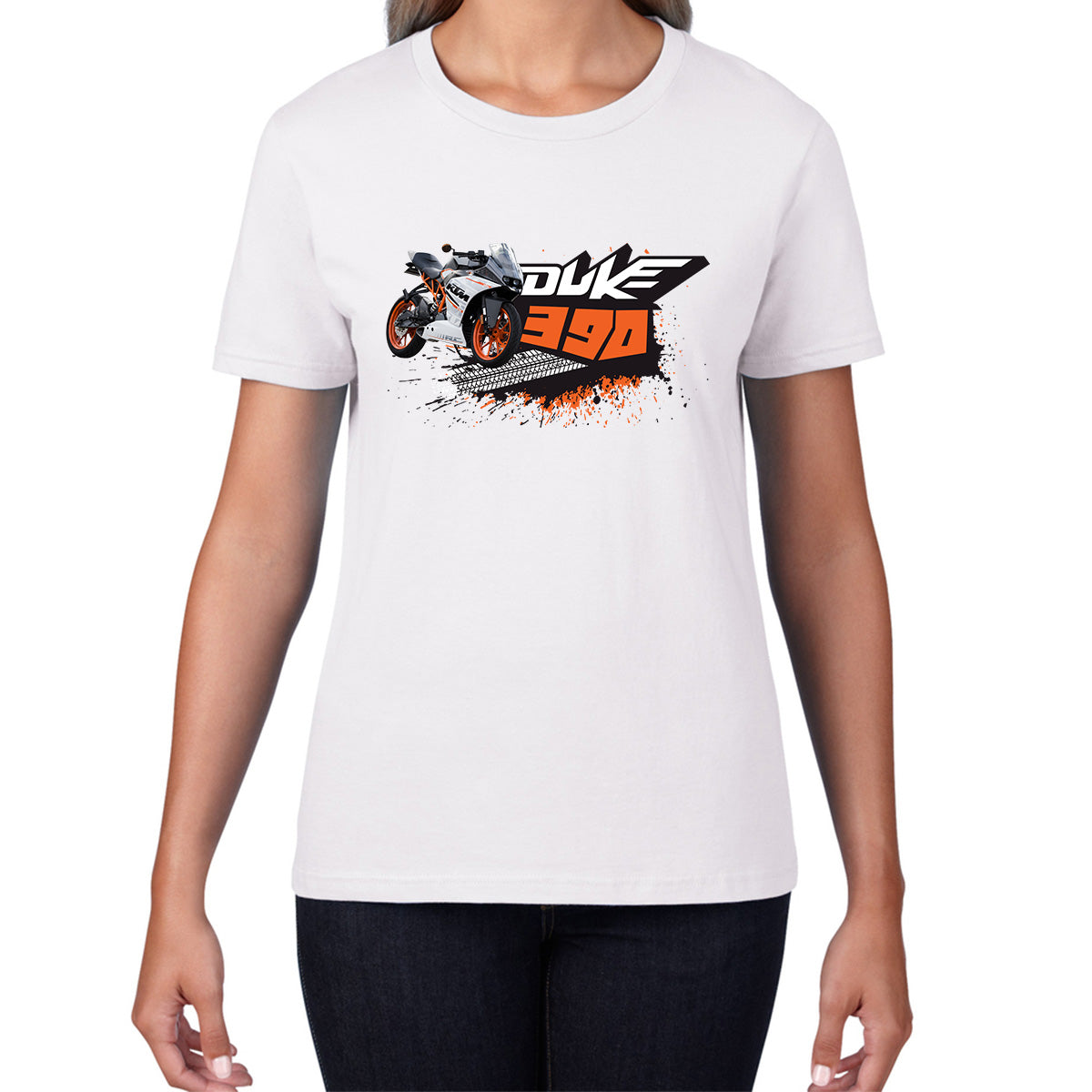 KTM Duke 390 Sports Bike Motorcycle The Corner Rocket Street Racing Bike KTM Lovers Street Rider Motorbike Lover Womens Tee Top